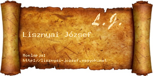 Lisznyai József névjegykártya